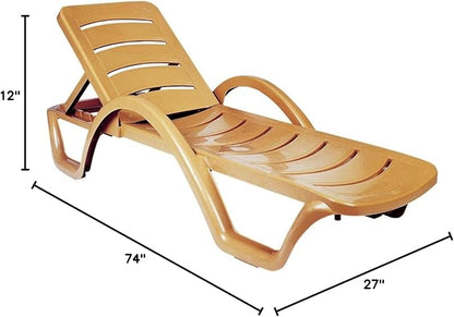 Compamia Sunrise Pool Chaise Lounge in Teak Brown (Set of 4)
