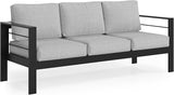 Solaste Aluminum Outdoor Couch, 3-Seat Metal Outdoor Sofa with Water-Resistant Cushion - Photo 7