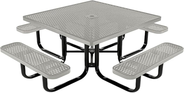 COATEDOUTDOORFURNITURE Heavy-Duty Portable Outdoor Kids Table with Umbrella Hole, Punched Steel Kids Picnic Table - Photo 1