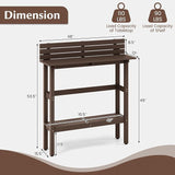 Tangkula Outdoor Bar Table, 48 Inch Patio Pub Height Table with Storage Shelf & Adjustable Foot Pads - Photo 3