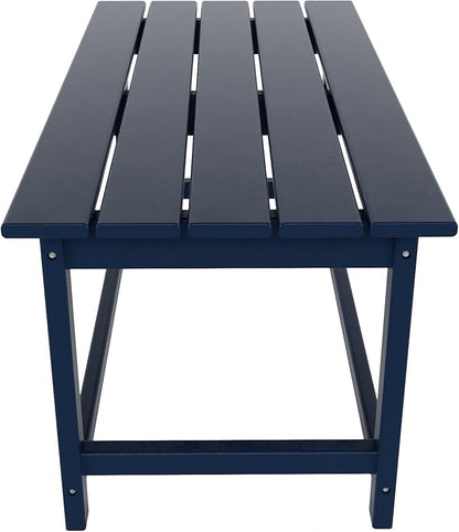 WO WESTIN OUTDOOR HDPE Laguna Outdoor Poly Adirondack Coffee Table, Navy Blue