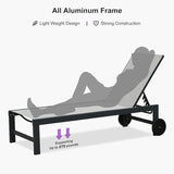 PURPLE LEAF Patio Lounge Chair Set for 4 Outdoor Chaise Lounge with Adjustable Backrest and Easy-to-Move Wheels - Photo 5