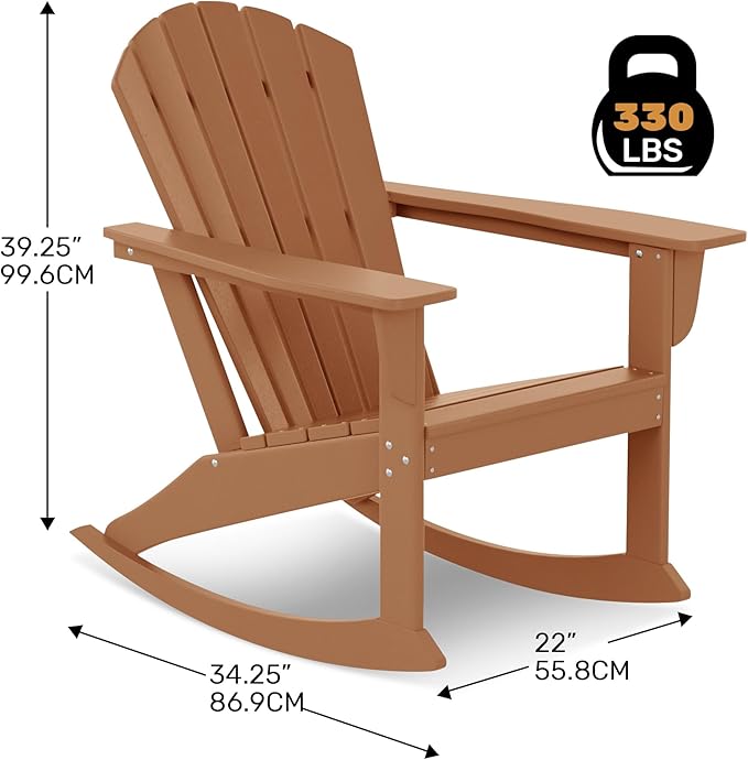 Costaelm Outdoor Adirondack Chair, All Weather Resistant Lawn Chairs Balcony Chair and Fire Pit Chairs - Photo 2