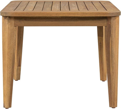 Merax 1 Piece Patio Outdoor Furniture Set, All-Weather Acacia Wood Coffee Table for Porch, Lawn, Backyard, Balcony Teak+ Beige
