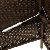 Garden Bench Brown PE Rattan, Powder-Coated Steel Compact Patio Bench Outdoor Benches for Balcony Garden - Photo 8