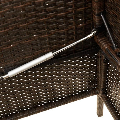 Garden Bench Brown PE Rattan, Powder-Coated Steel Compact Patio Bench Outdoor Benches for Balcony Garden