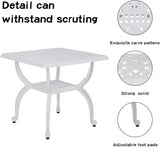 JARDIN DE CENTENNIAL Cast Aluminum Outdoor Side Table, Anti-Rust Outdoor End Table, Patio Coffee Bistro Table for Indoor - Photo 5