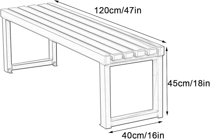 Patio Bench, Metal Steel Outdoor Bench, Weatherproof Metal Bench, for Garden, Patio, Porch, Entryway, 660 Lb Capacity(Yellow,120cm/47in)