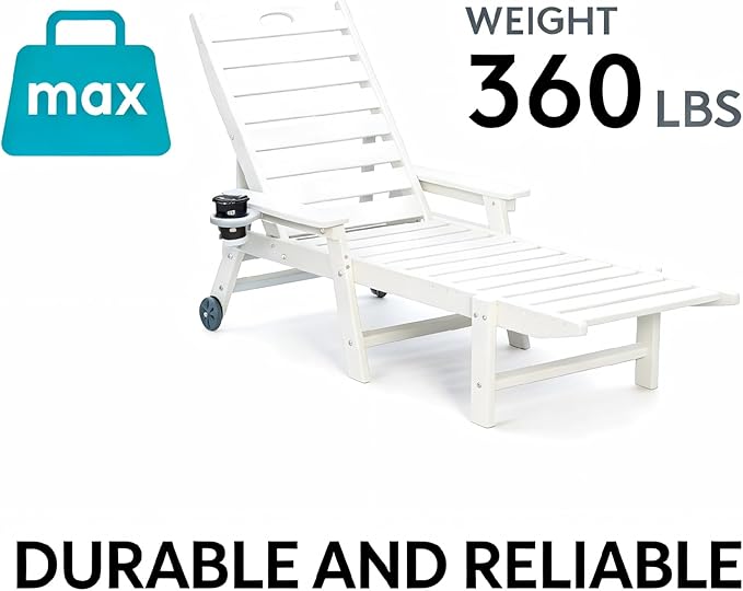 Outdoor Chaise Lounge Chair with Adjustable Backrest and Heavy-Duty Support for Ultimate Relaxation