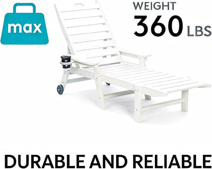 Outdoor Chaise Lounge Chair with Adjustable Backrest and Heavy-Duty Support for Ultimate Relaxation