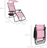 Best Choice Products Folding Zero Gravity Outdoor Recliner Patio Lounge Chair w/Adjustable Canopy Shade, Headrest - Photo 2