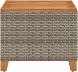Modern Square Outdoor Garden Table, 17.7-Inch Small Patio Side Table, Synthetic Poly Rattan End Table for Balcony, Porch - Photo 6