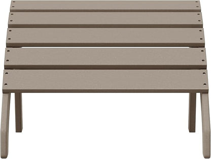 WestinTrends Dylan Outdoor Patio HDPE Adirondack Ottoman Footrest, Weathered Wood