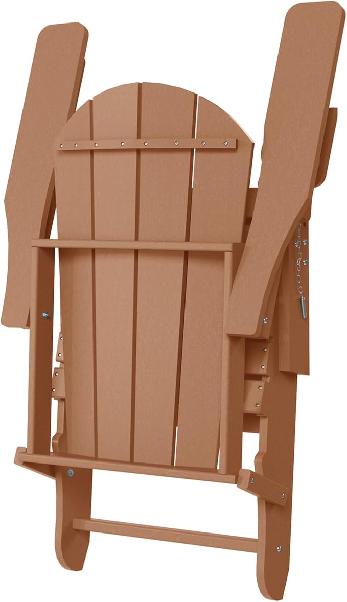 WestinTrends Malibu Folding Adjustable Adirondack Chair with Retractable Ottoman and Cup Holder (Set of 2), Teak