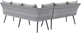Endeavor Outdoor Patio Wicker Rattan Outdoor Patio Wicker Rattan Seating Set in Gray Gray - Photo 5