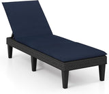 HAPPYGRILL Outdoor Chaise Lounge Chair Rattan Recliner Lounger with Removable Cushion & 3-Level Adjustable Backrest - Photo 1