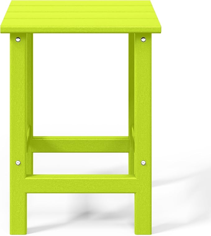 WO WESTIN OUTDOOR HDPE Laguna Outdoor Poly Adirondack Chair with Side Table, Lime