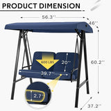 AECOJOY 2-Seat Outdoor Patio Swing Chair with Adjustable Canopy, Porch Swings Chairs for Adult - Photo 3