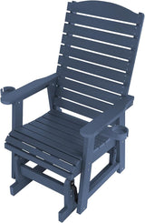 Poly Lumber Patio Glider with Cup Holders, High Backrest and Deep Contoured Seat, HIPS Material, All-Weather Resistant - Photo 7