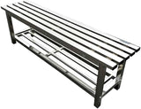 Outdoor Bench 304 Stainless Steel Metal, Garden Bench with Storage Shelf for 2-3 Person Seat 1102Ib High Capacity - Photo 1