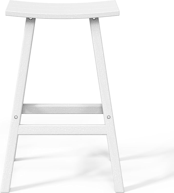 WestinTrends Malibu Malibu 24 Inch Counter High Saddle Stools (Set of 3), White - Photo 8