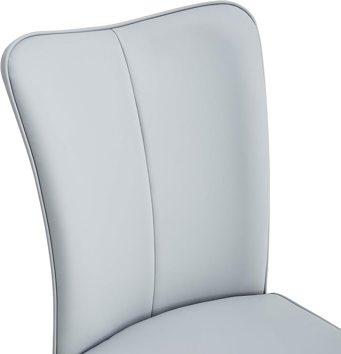 Modern Dining Chairs,Pu Upholstered Leather Chair and Sturdy Metal Legs,Comfortable Ergonomic Large Backrest Design,Applicable to Front Porch,Outdoor Lounge,Garden,Reception Room,Patio,LightGray-PU