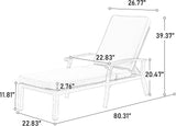 Chaise Lounge Chair Outdoor Cast Aluminum Reclining Lounger with Cushion, 5-Position Adjustable Backrest - Photo 2