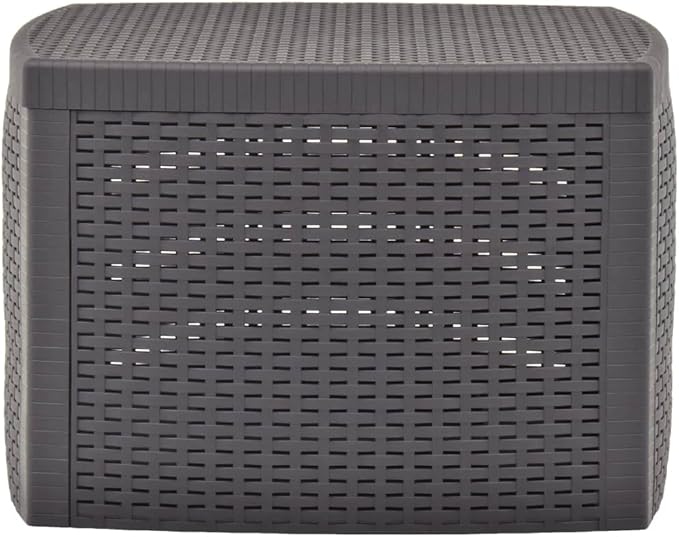 Side Table,Garden Table,Weather Resistant,with Convenient Storage Area for Refreshments,with an Attractive, Flat, Rattan-Look Design,Mocha 21.3"x21.3"x14.4" Plastic