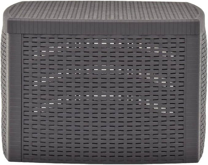 Side Table,Garden Table,Weather Resistant,with Convenient Storage Area for Refreshments,with an Attractive, Flat, Rattan-Look Design,Mocha 21.3"x21.3"x14.4" Plastic