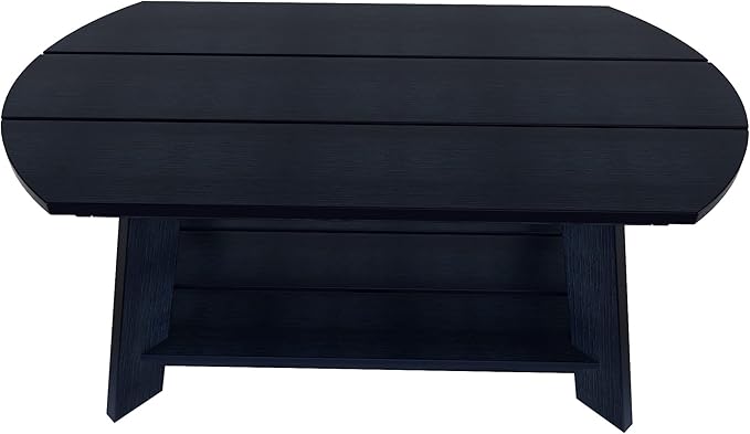 WestinTrends Tuscany Outdoor Coffee Table, All Weather HIPS 2 Tier Patio Adirondack Coffee Table, Navy