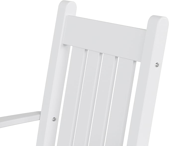 Costaelm Patio Dining Chairs, Plastic Outdoor Adirondack Chair with Arm, HDPE Poly Lumber, Waterproof Restaurant Bistro Dining Chair for Outside Porch Backyard Garden, White