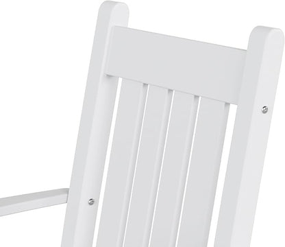 Costaelm Patio Dining Chairs, Plastic Outdoor Adirondack Chair with Arm, HDPE Poly Lumber, Waterproof Restaurant Bistro Dining Chair for Outside Porch Backyard Garden, White