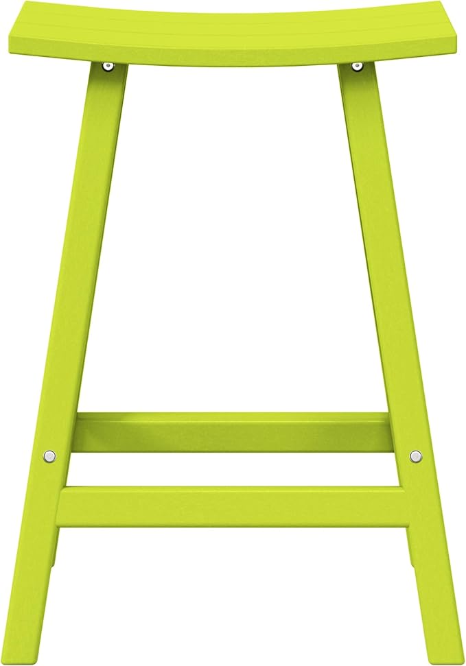 WestinTrends Malibu 24 Inch Outdoor Bar Stools, All Weather Resistant Poly Lumber Adirondack Counter Height Stools, Lime