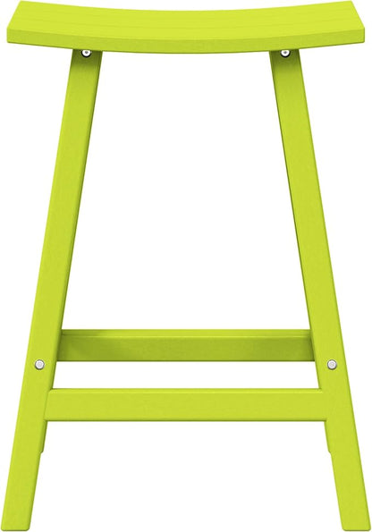 WestinTrends Malibu 24 Inch Outdoor Bar Stools, All Weather Resistant Poly Lumber Adirondack Counter Height Stools, Lime