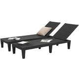 DWVO Outdoor Chaise Lounge, Pool Lounge Chair Set of 2 w/ 5-Level Backrest - Photo 1