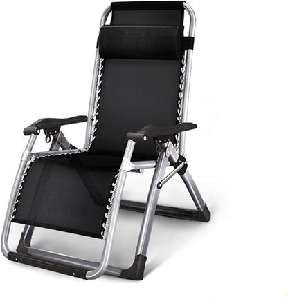 Outdoor Padded Lounge Chair Folding Outdoor Patio Recliner, Anti Gravity Lounger for Backyard w/Headrest, Cup Holder, Side Tray