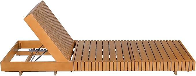 Christopher Knight Home Habery Acacia Wood Chaise Lounge Outdoor, Wooden Patio Chaise Lounge - Photo 6