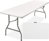 Best Choice Products 8ft Plastic Folding Table, Indoor Outdoor Heavy Duty Portable w/Handle, Lock for Picnic, Party - Photo 1