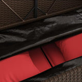 Garden Bench Brown PE Rattan, Powder-Coated Steel Compact Patio Bench Outdoor Benches for Balcony Garden - Photo 9