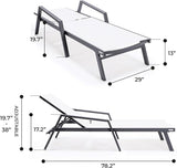 LeisureMod Marlin Patio Chaise Lounge Chair, Adjustable Outdoor Black Aluminum Lounge with Breathable Mesh Sling Back - Photo 3