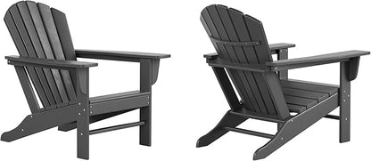 WestinTrends Dylan Outdoor Adirondack Chair (Set of 2), Gray