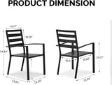 VINGLI Outdoor Dining Chairs Set of 4, Metal Frame Patio Chairs with Armrests - Photo 3