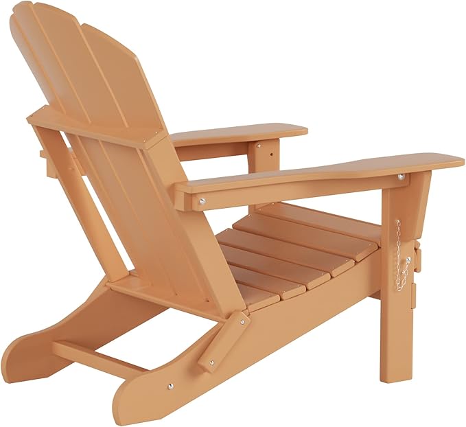 WO Home Furniture Adirondack Chairs Table Set of 3 PCS Outdoor Folding Chairs Coffee Table Weather/UV Resistant for Lawn - Photo 5