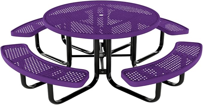 COATEDOUTDOORFURNITURE Heavy-Duty Portable Outdoor Kids Table with Umbrella Hole, Punched Steel Kids Picnic Table - Photo 1