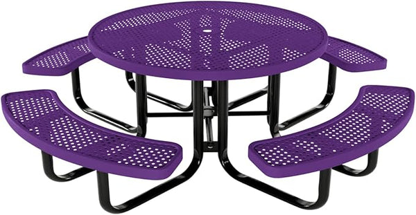 COATEDOUTDOORFURNITURE Heavy-Duty Portable Outdoor Kids Table with Umbrella Hole, Punched Steel Kids Picnic Table - Photo 1
