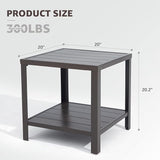 NATURAL EXPRESSIONS Outdoor Coffee Table Patio Metal Table All Weather Backyard Conversation, 20 inches, for Balcony - Photo 3