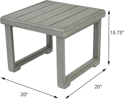 Christopher Knight Home Nicholas Outdoor Small Coffee Table, Slat Panel Square Side Table, Acacia Wood Side Desk for Backyard Balcony Garden, Weather Resistant Patio End Table, Light Grey