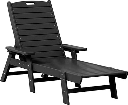 WestinTrends Malibu Poly Reclining Chaise Lounge Black