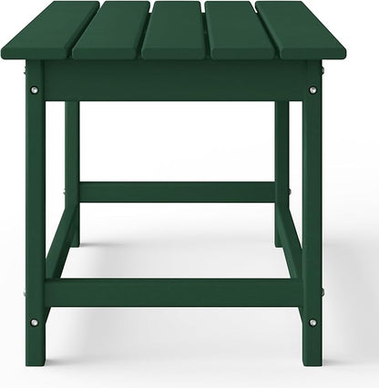WestinTrends Malibu Outdoor Coffee Table, 35" x 17.5" All Weather Poly Lumber Patio Adirondack Coffee Table for Garden Lawn Porch Balcony, Dark Green