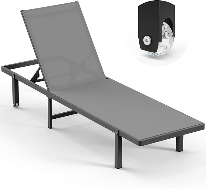 Lounge Chair Outdoor with Wheels - Photo 1